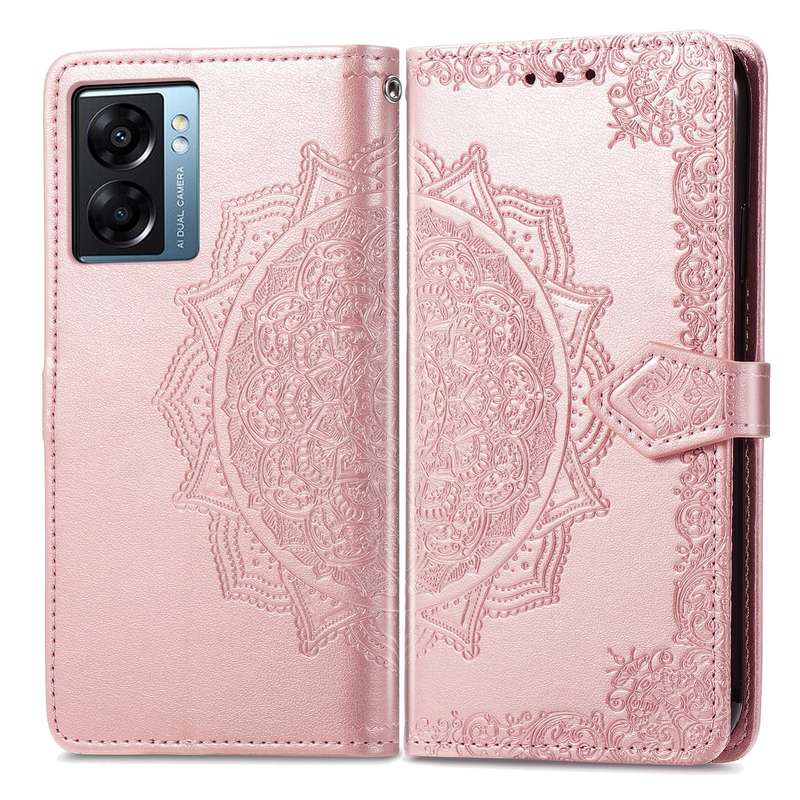 For OPPO A57 5G Mandala Flower Embossed Leather Phone Case(Purple)
