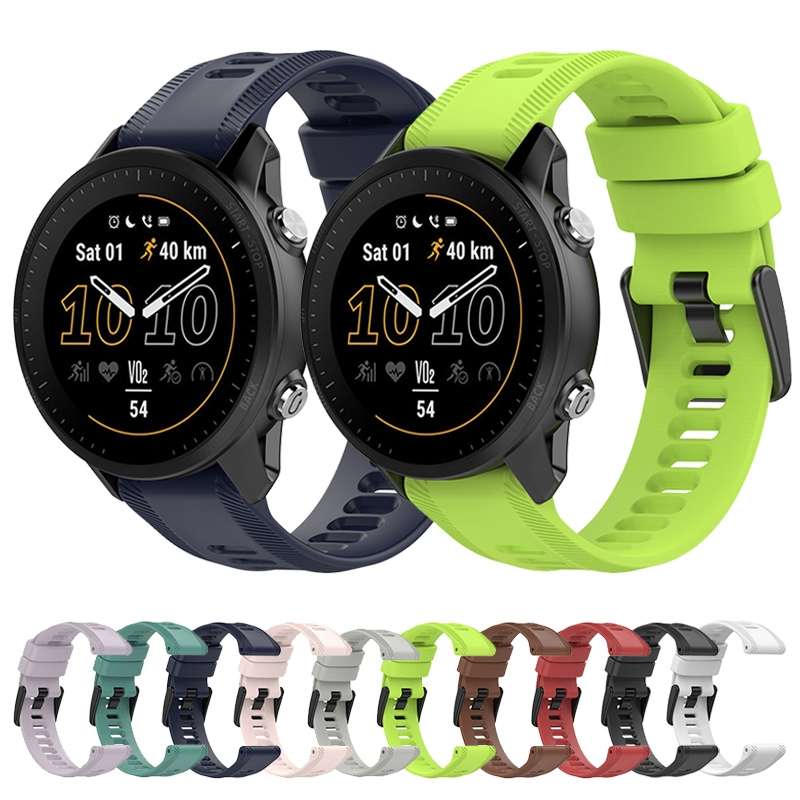 For Garmin Forerunner 935 22mm Solid Color Silicone Watch Band(Lime Color)