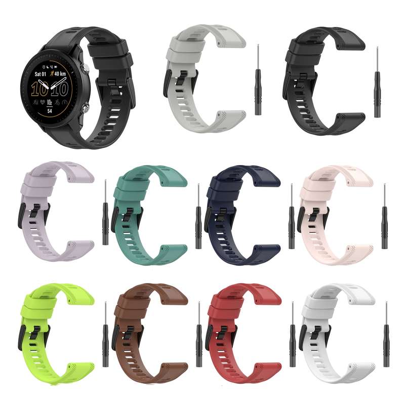 For Garmin Forerunner 935 22mm Solid Color Silicone Watch Band(Lime Color)