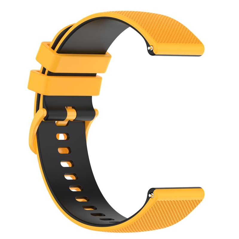 For Garmin Forerunner 245 Music 20mm Checkered Two-Color Silicone Watch Band(Black+Grey)