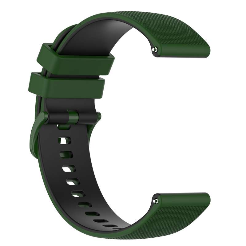 For Garmin Forerunner 245 Music 20mm Checkered Two-Color Silicone Watch Band(Black+Grey)