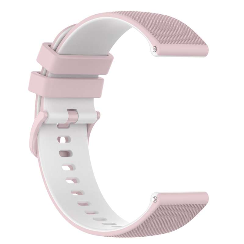 For Garmin Forerunner 245 Music 20mm Checkered Two-Color Silicone Watch Band(Black+Grey)