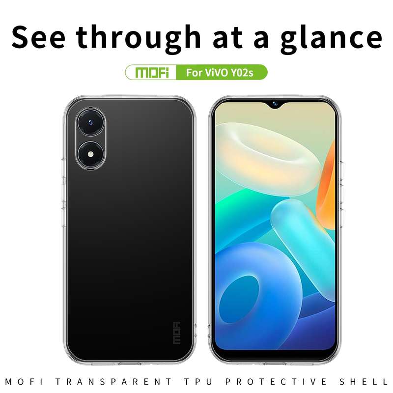 For vivo Y02s MOFI Ming Series Ultra-thin TPU Phone Case(Transparent)