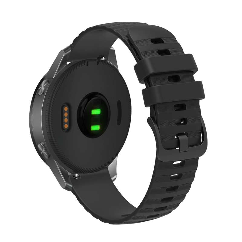 For Garmin Vivomove 3S 18mm Wavy Dotted Solid-Color Silicone Watch Band(Gray)