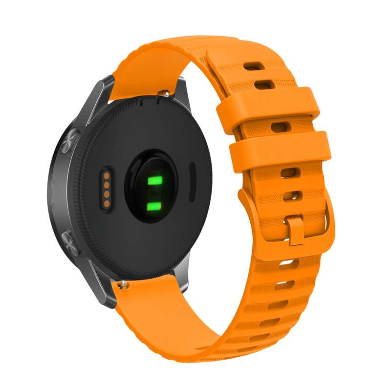 For Garmin Vivomove 3S 18mm Wavy Dotted Solid-Color Silicone Watch Band(Gray)
