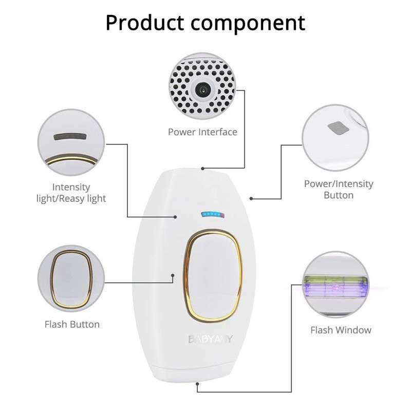 H01 Portable Home Use Laser IPL Hair Removal Devicepainless Epilator Permanent, Specification:UK Plu