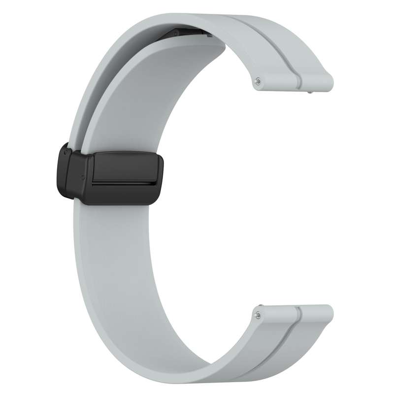 For Garmin Forerunner 55 20mm Solid Color Magnetic Clasp Silicone Watch Band(White)