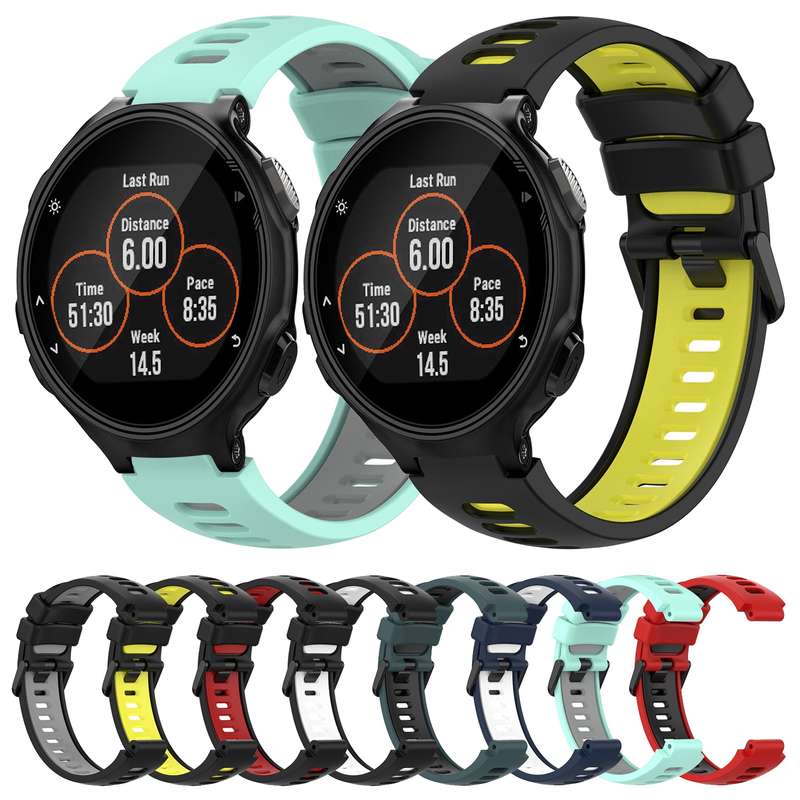 For Garmin Forerunner 735 / 735XT Two-Color Silicone Watch Band(Red+Black)