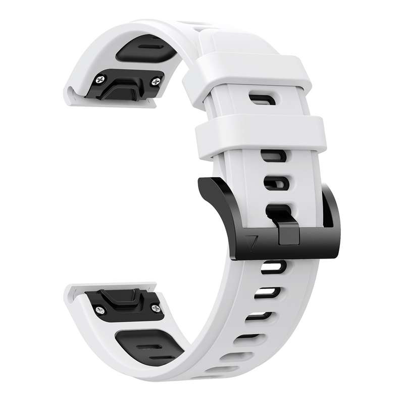 For Garmin Approach S62 22mm Two-Color Sports Silicone Watch Band(Black+White)