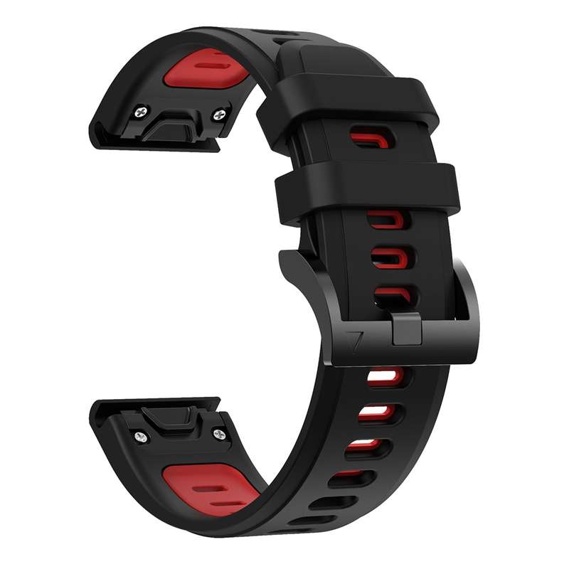 For Garmin Fenix 6 Pro GPS 22mm Two-Color Sports Silicone Watch Band(Orange+Black)