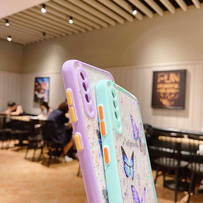 For Samsung Galaxy A23 4G / 5G Color Butterfly Glitter Epoxy TPU Phone Case(Purple)