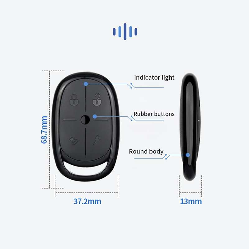 433MHZ 4 Button RF Wireless Remote Control For Light / Door / Alarm System
