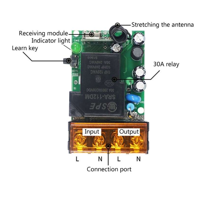 AC 220V 30A Channel High Power Low Consumption Universal Industrial Lifter Control Wireless Remote C