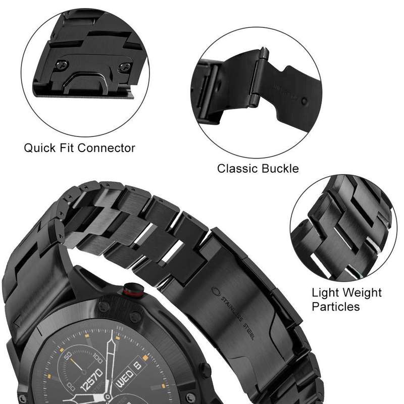 For Garmin Forerunner 935 22mm Titanium Alloy Quick Release Watch Band(Black)
