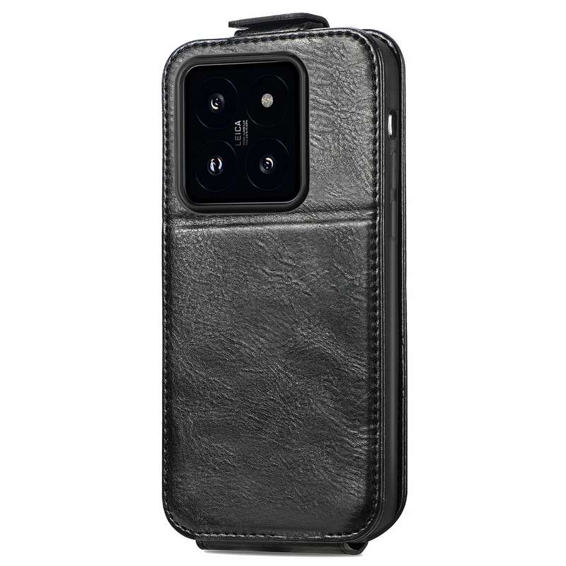 For Xiaomi 14 Pro Zipper Wallet Vertical Flip Leather Phone Case(Black)
