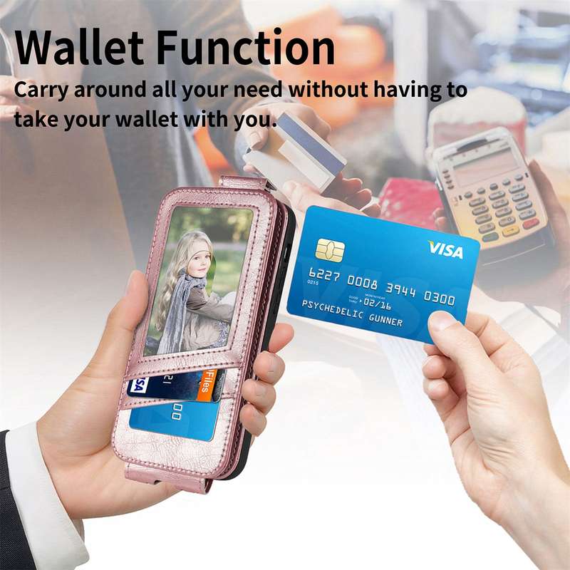 For Xiaomi 14 Zipper Wallet Vertical Flip Leather Phone Case(Pink)