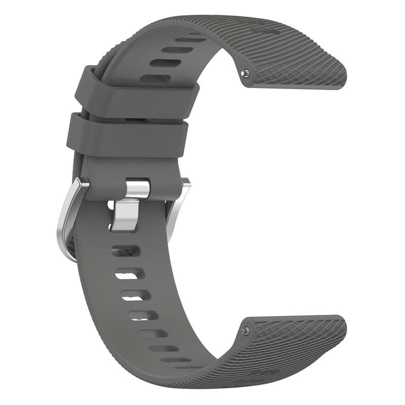 For Garmin Forerunner 55 20mm Cross Textured Solid Color Silicone Watch Band(Black)