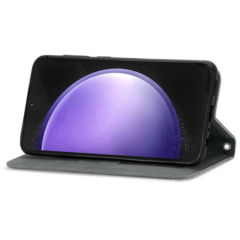 For Samsung Galaxy S23 FE 5G Retro Skin Feel Magnetic Leather Phone Case(Gray)