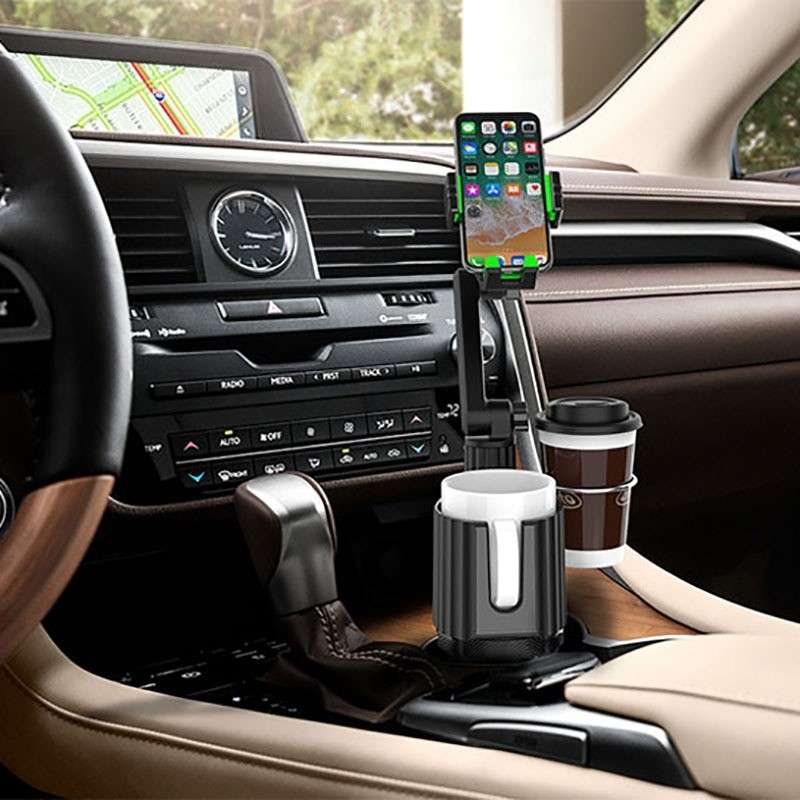 A02 Multifunctional Dual Cup Holder Expander 3 in 1 Adjustable Car Holder Phone Holder