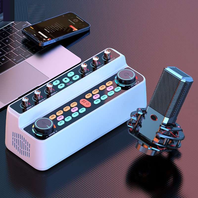 S18 Family KTV Desktop Live Special Sound Card Audio All-In-One Phone Singing Karaoke Microphone Equ