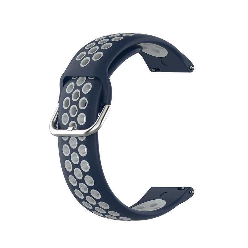 For Garmin Vivomove Sport 20mm Perforated Breathable Sports Silicone Watch Band(Black+ Grey)