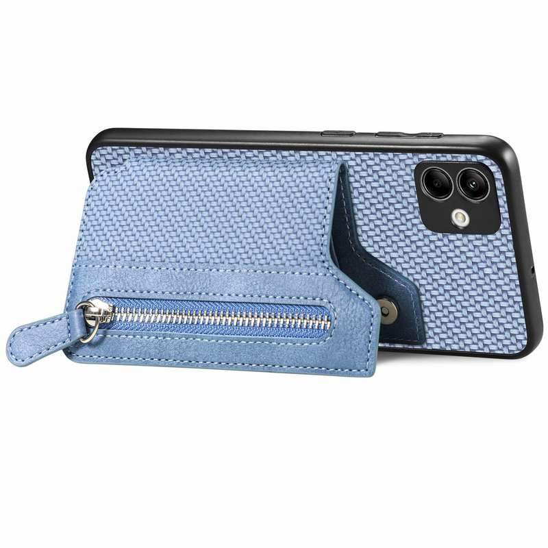 For Samsung Galaxy A04 4G Carbon Fiber Horizontal Flip Zipper Wallet Phone Case(Green)