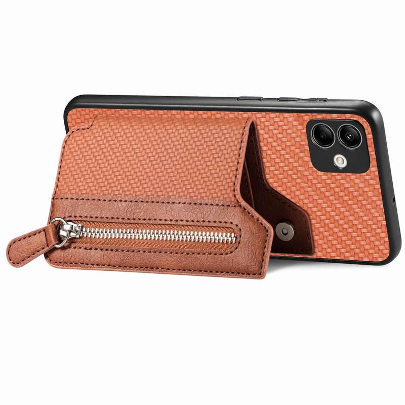 For Samsung Galaxy A04 4G Carbon Fiber Horizontal Flip Zipper Wallet Phone Case(Green)