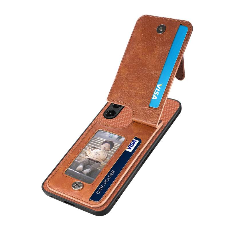 For Samsung Galaxy A14 5G Carbon Fiber Vertical Flip Zipper Wallet Phone Case(Black)