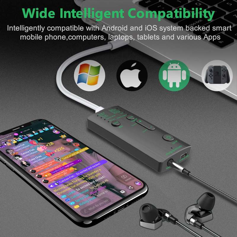 M1 Portable Mini Voice Changing Modulator with Adjustable Voice Functions & Phone Computer & Sound C