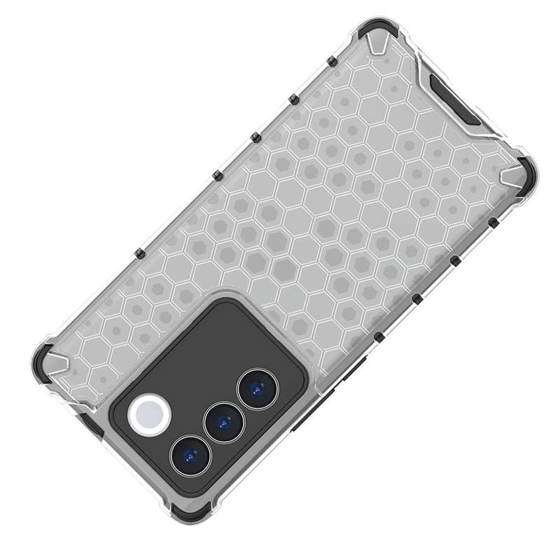 For vivo V27 / V27 Pro Shockproof Honeycomb Phone Case(Black)