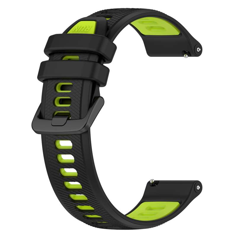 For Garmin Forerunner 265S 18mm Sports Two-Color Silicone Watch Band(Black+Grey)