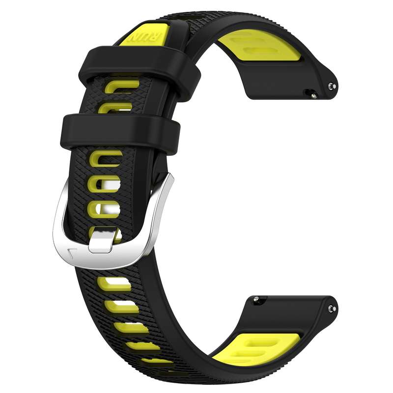 For Garmin Forerunner 55 20mm Sports Two-Color Steel Buckle Silicone Watch Band(Midnight Blue+Starli
