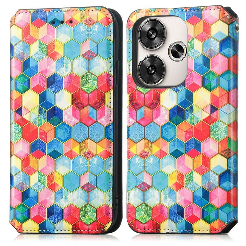 For Redmi Turbo 3 5G CaseNeo Colorful Magnetic Leather Phone Case(Magic Space)