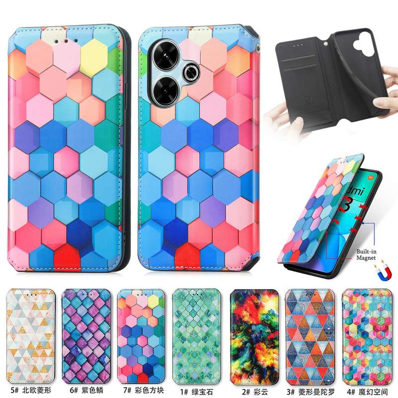 For Redmi Turbo 3 5G CaseNeo Colorful Magnetic Leather Phone Case(Magic Space)