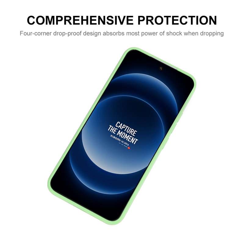 For Xiaomi 14 Ultra ENKAY Hat-Prince Liquid Silicone Shockproof Soft Phone Case(Light Green)