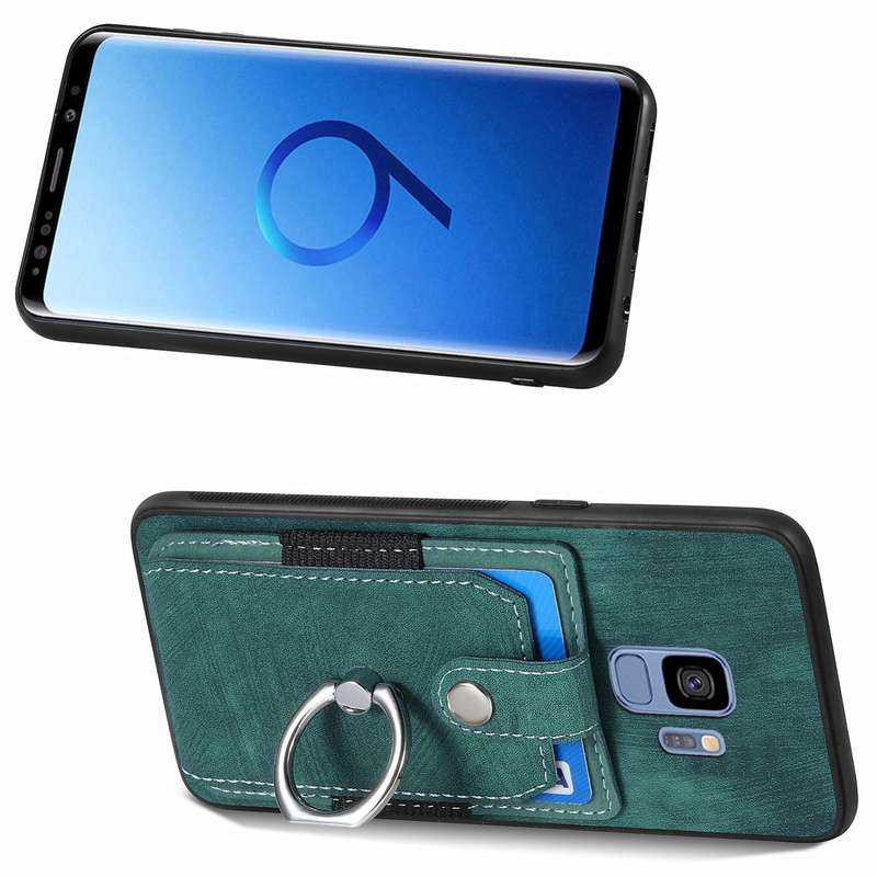 For Samsung Galaxy S9 Retro Skin-feel Ring Card Wallet Phone Case(Brown)