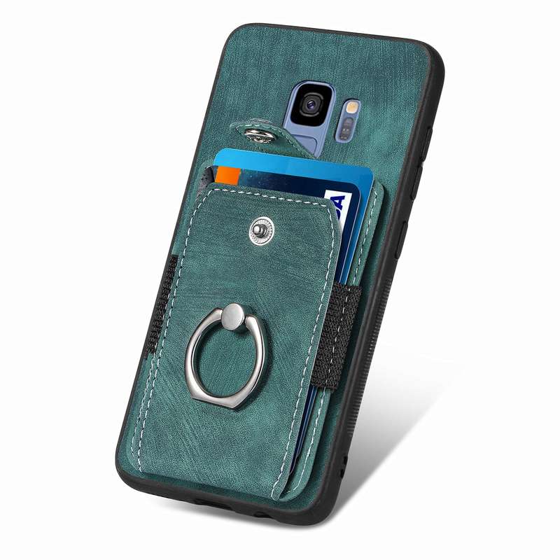 For Samsung Galaxy S9 Retro Skin-feel Ring Card Wallet Phone Case(Brown)
