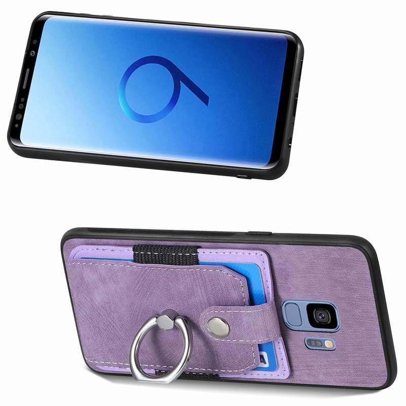 For Samsung Galaxy S9 Retro Skin-feel Ring Card Wallet Phone Case(Brown)