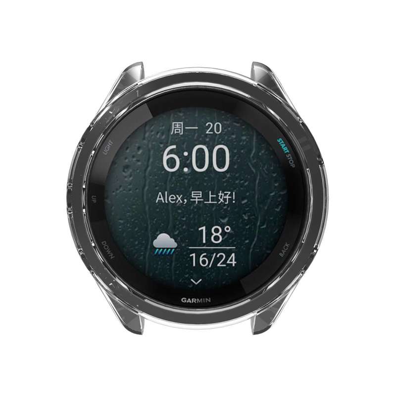 For Garmin Forerunner 965 ENKAY Hat-Prince Transparent TPU Frame Drop Protection Case(Grey)
