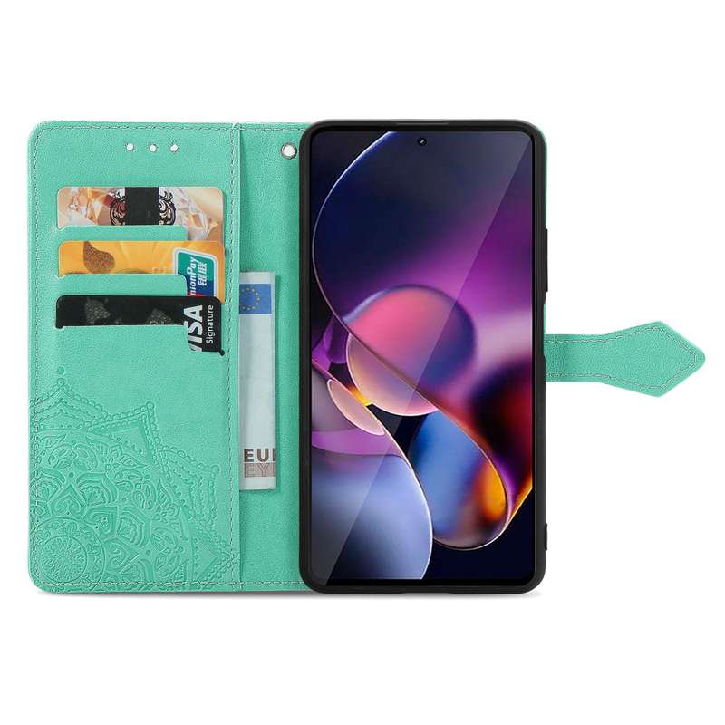 For Motorola Moto G Stylus 5G 2024 Mandala Flower Embossed Leather Phone Case(Green)