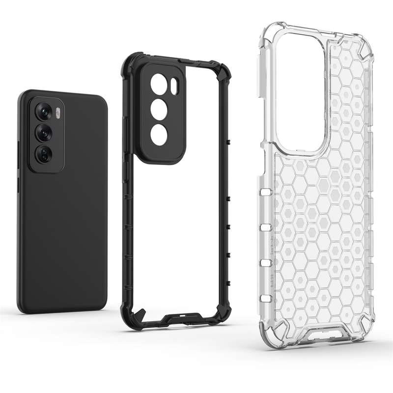 For OPPO Reno12 Pro Global Shockproof Honeycomb Phone Case(Red)