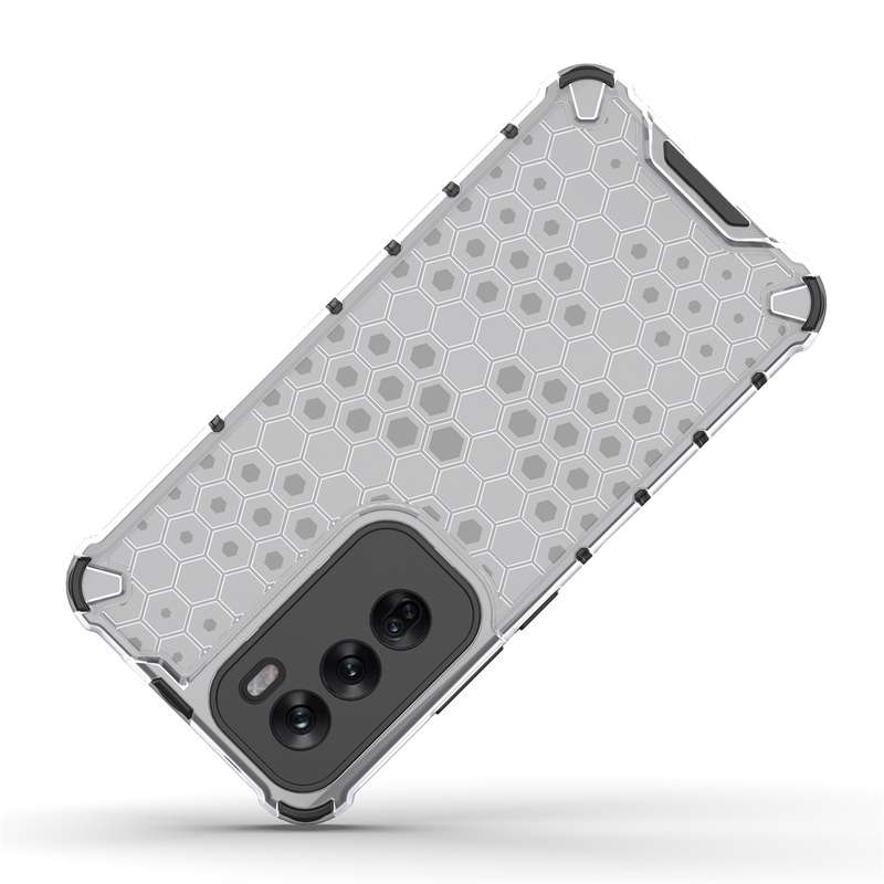 For OPPO Reno12 Pro Global Shockproof Honeycomb Phone Case(Red)