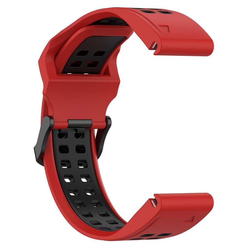 For Garmin MARQ Athlete (Gen 2) Two Color Reverse Buckle 22mm Silicone Watch Band(Black+Yellow)