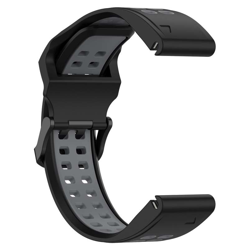 For Garmin Forerunner 965 Two Color Reverse Buckle 22mm Silicone Watch Band(Army Green+Black)