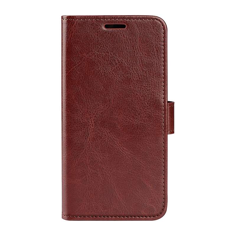 For iPhone 16 R64 Texture Horizontal Flip Leather Phone Case(Brown)