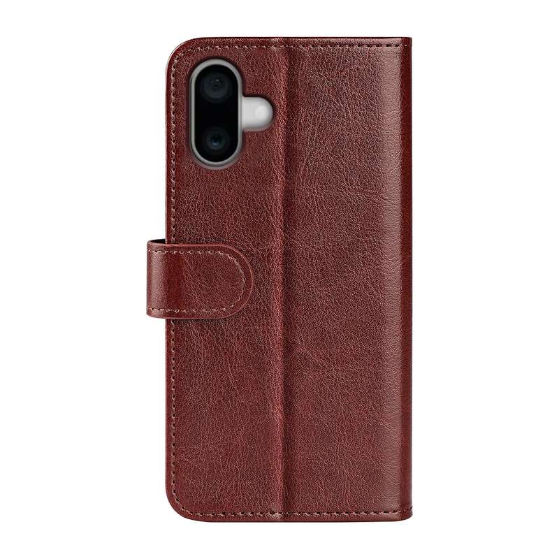 For iPhone 16 R64 Texture Horizontal Flip Leather Phone Case(Brown)