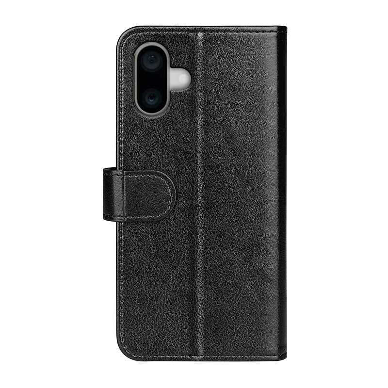 For iPhone 16 Plus R64 Texture Horizontal Flip Leather Phone Case(Black)
