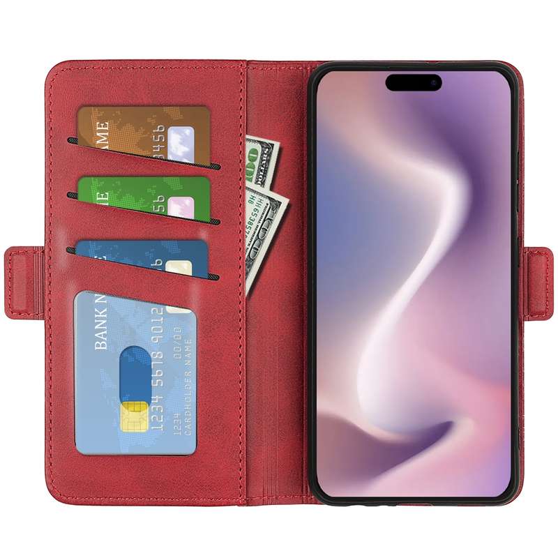 For iPhone 16 Pro Max Dual-side Magnetic Buckle Horizontal Flip Leather Phone Case(Red)
