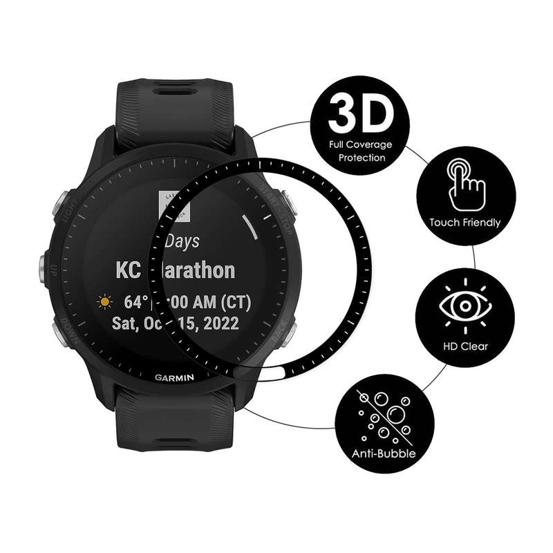 For Garmin Forerunner 955 / 955 Solar 2pcs ENKAY 3D Full Coverage Soft PC Edge + PMMA HD Screen