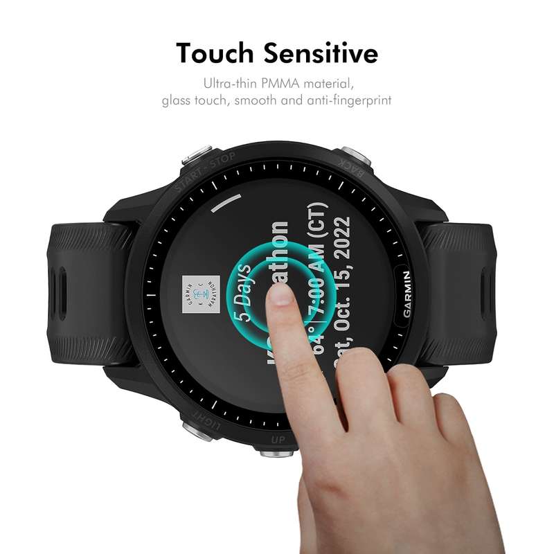For Garmin Forerunner 955 / 955 Solar 2pcs ENKAY 3D Full Coverage Soft PC Edge + PMMA HD Screen